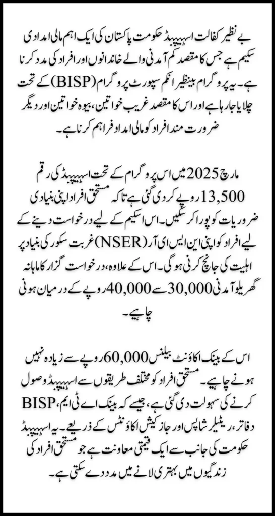 Benazir Kafaalat Stipend 13500 March 2025 Check Payment Online & Eligibility