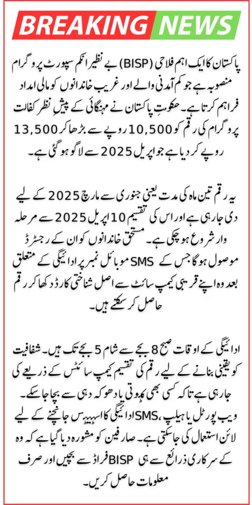 BISP New Payments April 2025 & How to Check Your BISP Payment Status at Home
