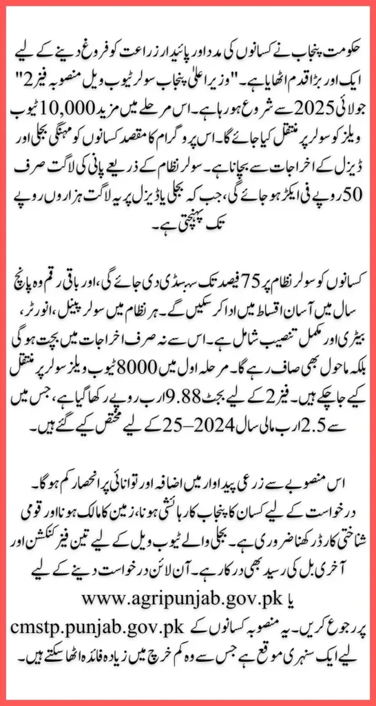 CM Punjab Solarization of Tube Wells Phase 2 Start For Farmers